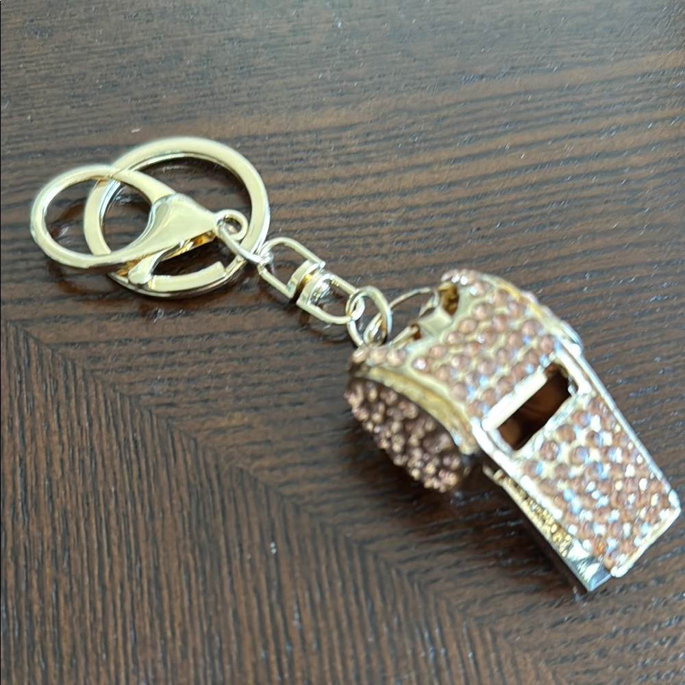 Gold and Pink Whistle Keychain Bag Accessory Handbag